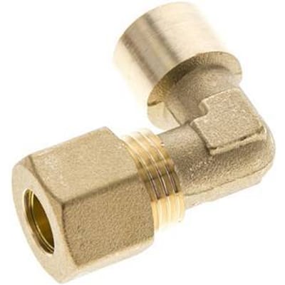 G 1/4'' x 10mm Messing L-Knelfitting 90 graden 95 Bar DIN EN 1254-2
