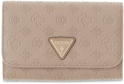 GUESS identiteitskaarthoesje Wilder Travel Passport Organizer Taupe Logo