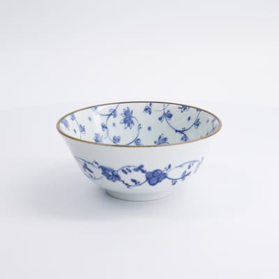 Tokyo Design Studio – Natsu Karakusa – Ramen Bowl – Noodle Kom - Noodle Bowl - Blauw/Wit – 15.2×6.7cm