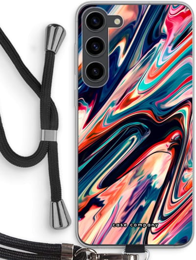 Case Company® - Hoesje met koord geschikt voor Samsung Galaxy S23 Plus hoesje met Koord - Quantum Being - Telefoonhoesje met Zwart Koord - Bescherming aan alle Kanten en Over de Schermrand