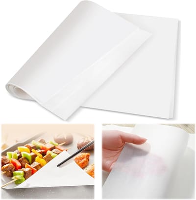 Famanu – Waspapier 100 vellen wit, vet- en waterdicht boterham- en kaaspapier voor hamburgers en friet