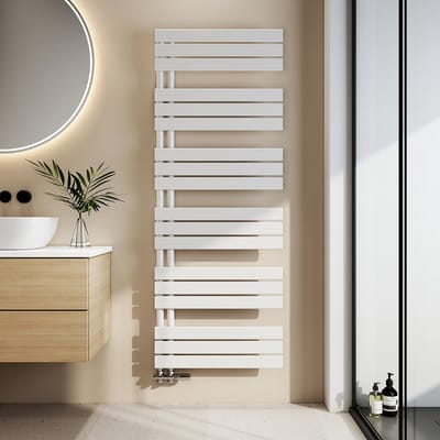 EMKE Handdoekradiator - Plat Design - Glanzend Wit - 160x60 cm - 958W - Badkamer Verwarming - CV Radiator