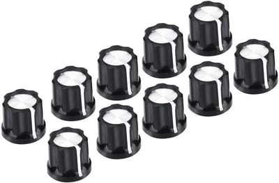 Allecto plus - 10-delige set Volumeregelaar doppen voor D-vormige as elektrische gitaar en bas - Muziekinstrument accessoires