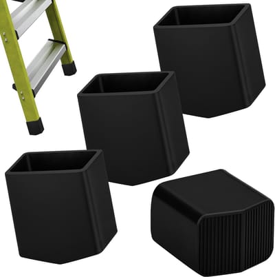 Laddervoetjes - Ladderdoppen - Vloer Beschermen - Antislip Rubber - 25x35mm - Zwart