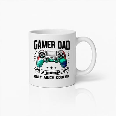 Grappige “Gamer Dad” Witte Mok 330 ml – Gaming Controller Koffiemok – Perfect Cadeau voor Gamer Vaders & Papa’s