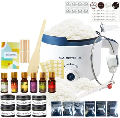 DailySupplies® Smeltpan Kaarsvet Set – Smeltpan voor Kaarsen - Kaarsen Maken Starterspakket – Candle Making Kit – Multikleur