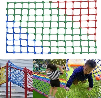 Klimnet Kinderen - Speelnet Schommel - Buiten Spelen - Zwaar Polyester Materiaal - 1x3 Meter - Kleurrijk