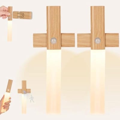 Bewegingsmelder Nachtlampje - Oplaadbare Wandlamp met Magnetische Basis, Dimbaar Licht voor Kast en Gangen - 2 Stuks