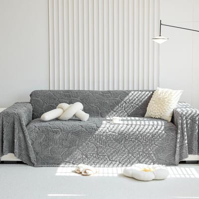 Herfst Winter Verdikte Shu Katoen Fluweel Bank Handdoek Pluche Kussen 1/2/3/4-zits Bankhoes Effen Kleur Volledige Wrap Deksel Stof 180x130cm1pcs