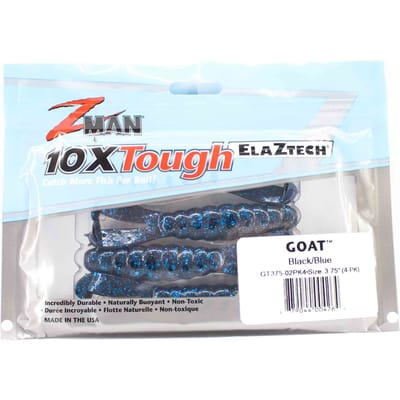 Zman Soft Lure Geit 3,75 Inch 4/Pack Zwart/Blauw (4264) gray