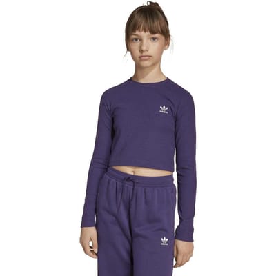 Adidas Originals Rib Crop Long Sleeve Long-sleeve Top Kids Taglia: 158 | Abbigliamento Sportivo Outlet | kids