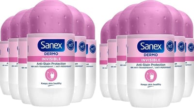 Sanex Deo Roller Dermo Invisible - Voordeelverpakking 12 x 50 ml