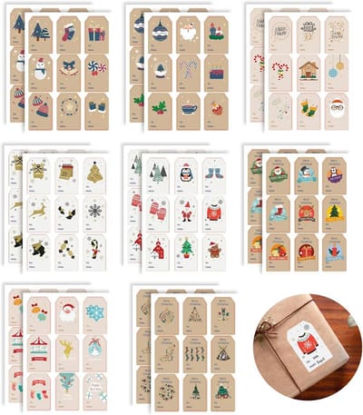 Pack of 144 Christmas Stickers for Writing on Christmas Stickers Self-Adhesive Christmas Stickers Self Adhesive 33 × - ShopVlot