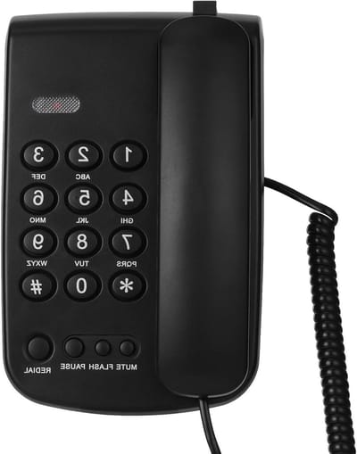 Vaste Telefoon - Bedrade Telefoon Thuis - Kantoor Communicatie - Instelbaar Volume - 18.5 x 5.1 x 21.6 cm - Zwart