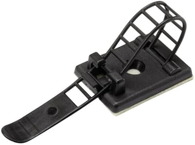 TRU COMPONENTS WCT-64 Bevestigingssokkel Zelfklevend, Schroefbaar 1206770 Bundel-Ø (bereik) 16 mm (max) Met bevestigingsbinder Zwart 25 stuk(s)
