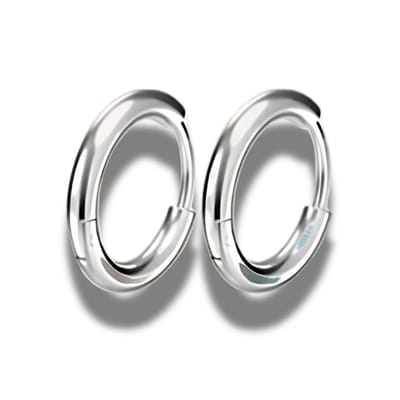 Oorringen - steel - staal - kleur zilver - binnenmaat 16 mm buitenmaat 20 mm - klapsluiting - hypoallergeen