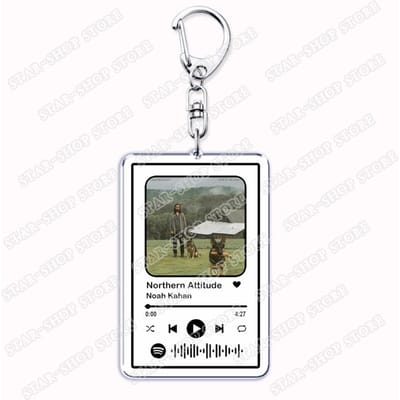 Populaire Zanger Noah Kahan Liedjes Sleutelhangers voor Vrouwen Accessoires Tas Stick Seizoen Muziek Code Sleutelring Sieraden Fans Vrienden Cadeaus gray
