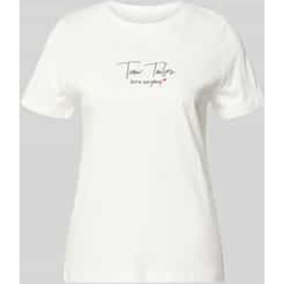 Tom Tailor - T-shirt met logo-print - Maat L - Whisper White