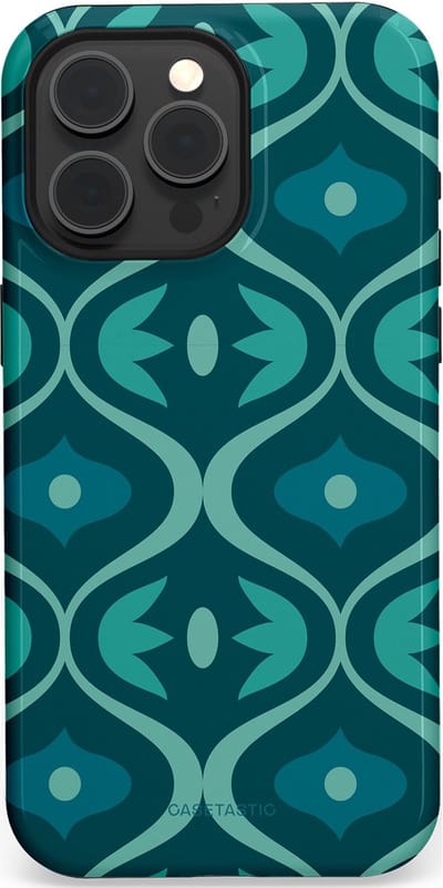 Casetastic hoesje geschikt voor Apple iPhone 15 Pro Max - MagSafe - Dubbellaagse bescherming - Decoratief Blauwgroen - Fashion Case - Petrol