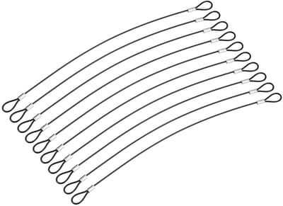 Dailygoods- Veiligheidskabelslot 10 Stuks - 30 cm Roestvrij Stalen Kabels - 2 mm Diameter - Dubbele Lusuiteinden - Duurzaam en Corrosiebestendig - Beveiligingskabel