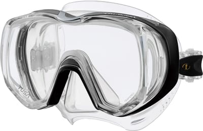 TUSA Freedom Tri-Quest – Panoramische duikbril & snorkelmasker met extra breed zichtveld – CrystalView glas – Transparant/Zwart - M3001 BK