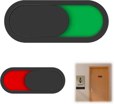 Dailygoods- Deurbordje - Niet storend - Bezet/Leeg - Schild voor Toilet/Kantoor - Privacyschild - Statusschakelaar Rood/Groen - Deurbord