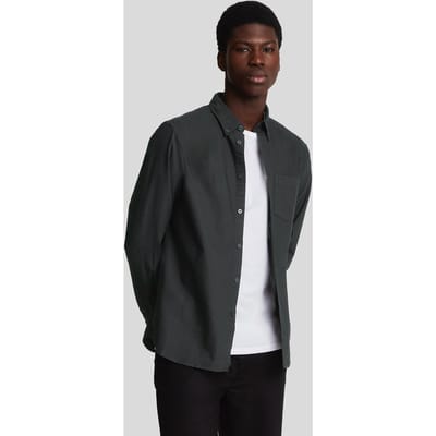 Lyle & Scott Tonal Eagle Plain Oxford Shirt Jet Black Talla: S | Camisas Casuales Outlet | Hombre | Negro