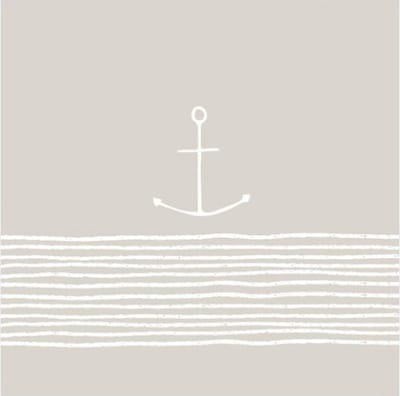 Lunch servetten Pure Anchor taupe - PPD - 33x33 cm