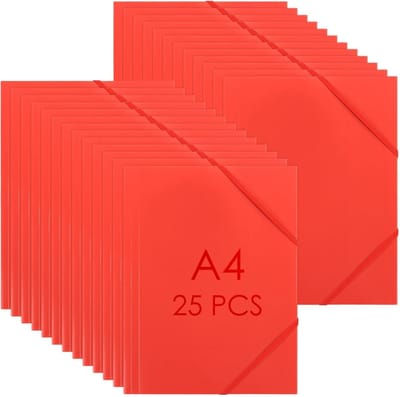 Verzamelmappen A4 in rood - 25 stuks, stevige postmappen van PP kunststof, ideaal voor school en kantoor, documenten veilig opbergen en organiseren