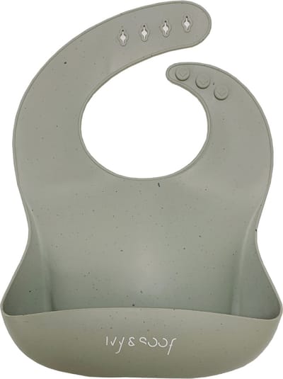 Silicone Slab met opvangbakje OLIJF | Baby Slab Siliconen Olijf | Siliconen Slabbetje | Siliconen Slabbers | Ivy and Soof
