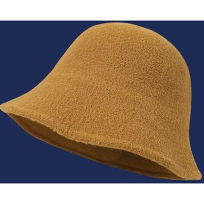 Chapeau de pêcheur uni pour femme Chapeau seau pliable en fourrure fine Chapeau d'hiver en tricot polaire kaki