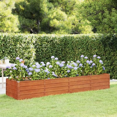 vidaXL - Plantenbak - verhoogd - 320x80x45 - cm - cortenstaal - roestig