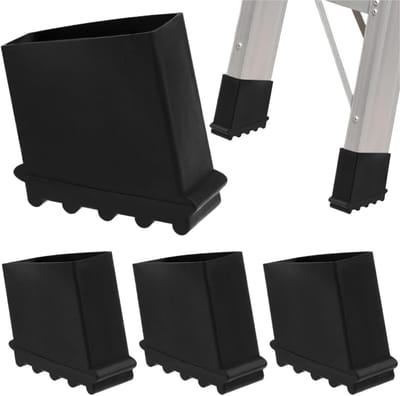 Antislip Ladder Voetafdekkingen - Ladderdoppen Rubber - Veiligheid Verhogend - Versterkte Stabiliteit - 5-7 cm Poten - Zwart