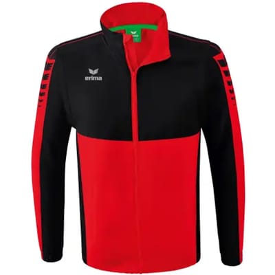 Erima Six Wings Jack Met Afneembare Mouwen Heren - Zwart / Rood | Maat: M