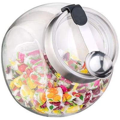 GGM Gastro (6 Stück) Vorratsglas - 2,2 Liter - mit Schraubdeckel & Löffel mit magnetischem Silikongriff