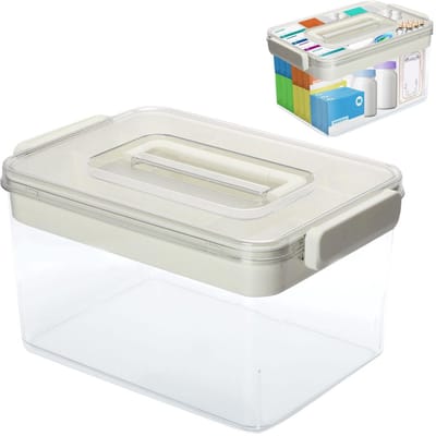 Dailygoods- Medicijnbox Grote Capaciteit - Medicijnkist - EHBO Doos - Medicijnopbergdoos - Opbergbox - 27.5 x 19.5 x 17.2 cm - Medicijnkast