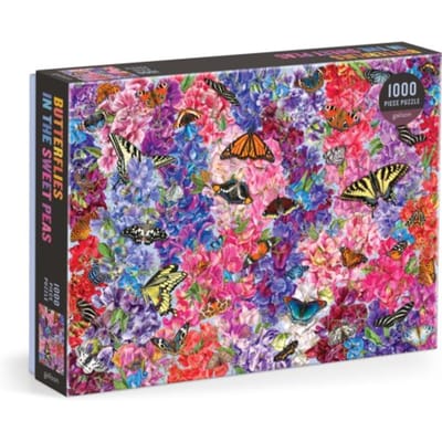 Troy Litten Butterflies In The Sweet Peas 1000 Piece Puzzle - Galison