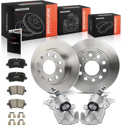 Frankberg 2x Remklauw+2x Remmen+4x Remblokken Achter voor VW