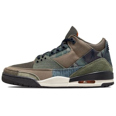 Baskets pour Homme Air Jordan 3 Retro Patchwork Marron Noisette Foncé Multicolore DO1830-200 41 gray