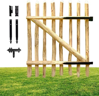 Houten Tuinpoort Hazelnoot voor Schaap- of Valkenhek, 80x100cm