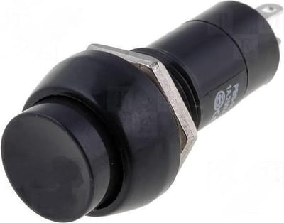 Schakelaar 2 Polig - 1A - 250V - Zwart Rond - on/off