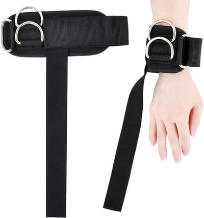 2 Stuks Gewichtheffen Straps met D-Ringen, Antislip Polsbanden voor Intensieve Training, Ideaal voor Bodybuilding, Deadlifting en Krachttraining