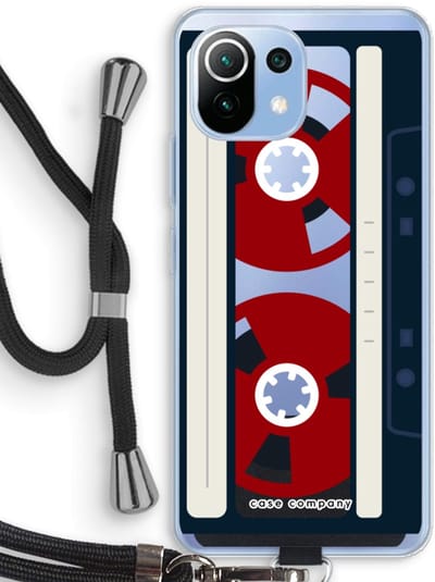 Case Company® - Hoesje met koord geschikt voor Xiaomi Mi 11 Lite hoesje met Koord - Here's your tape - Telefoonhoesje met Zwart Koord - Bescherming aan alle Kanten en Over de Schermrand