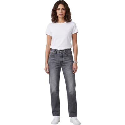 Levis 501-jeans met 5 zakken en rechte pijpen voor dames (Porcini Haze)