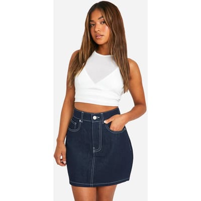 boohoo Dames Petite Denim Indigo Minirok | Maat: 34