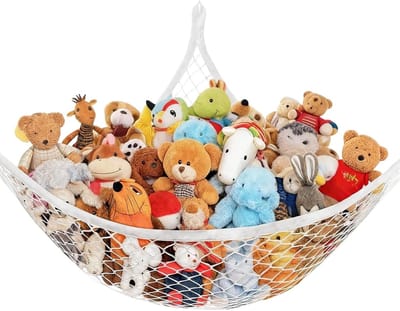Grote pluche hangmat voor kinderkamer, ideaal voor het opbergen van speelgoed en knuffels, decoratieve opbergoplossing voor pluche dieren