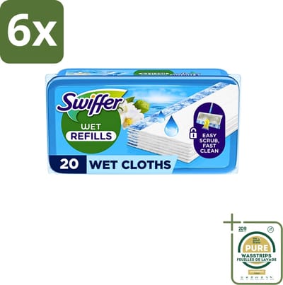 Swiffer - Wet Vloerdoekjes Citrus - Navulling - 10 Doekjes - Voordeelverpakking - 6 stuks - Schoonmaken - Vloerwisser