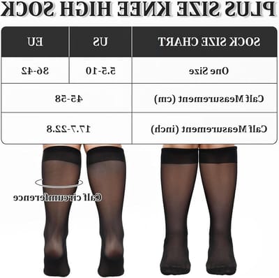 6 Paar Dames Kniesokken 15 Denier Ademend Nylon Transparante Kousen Grote Maten Zwarte en Huidkleurige Varianten