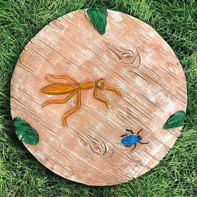 Opstapsteen Tuin - Padsteen Loopsteen - Decoratieve Paden Maken - Dierenprint Ontwerp - 30 cm Diameter - Groen