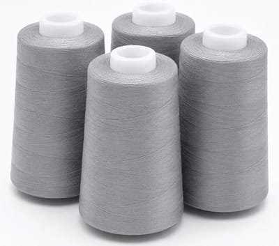 Polyester Overlockgaren – 4 Cones × 2700 m – Totaal 10.800 m – Grijs 227